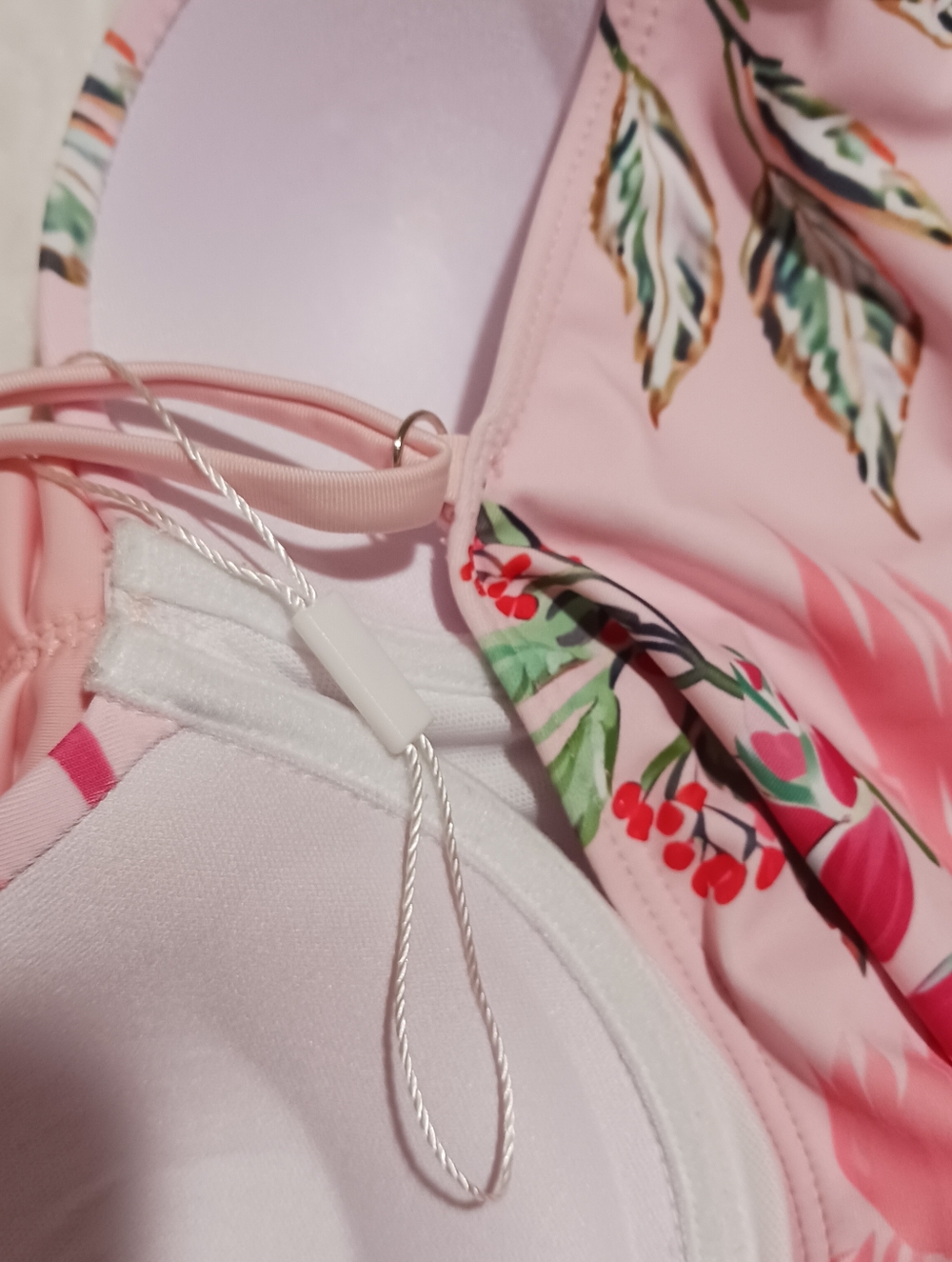 One Shoulder Ruffle Padded Underwire One-Piece Tropical Print Swimsuit - Picture 9 of 11